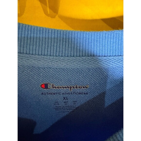 NWT Vtg Champion Sweatshirt Big Logo Blue XL Zipper Pocket Sleeve - Picture 3 of 4